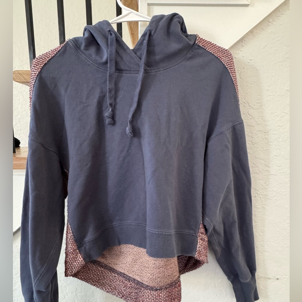 Anthropologie Navy and Pink Hoodie